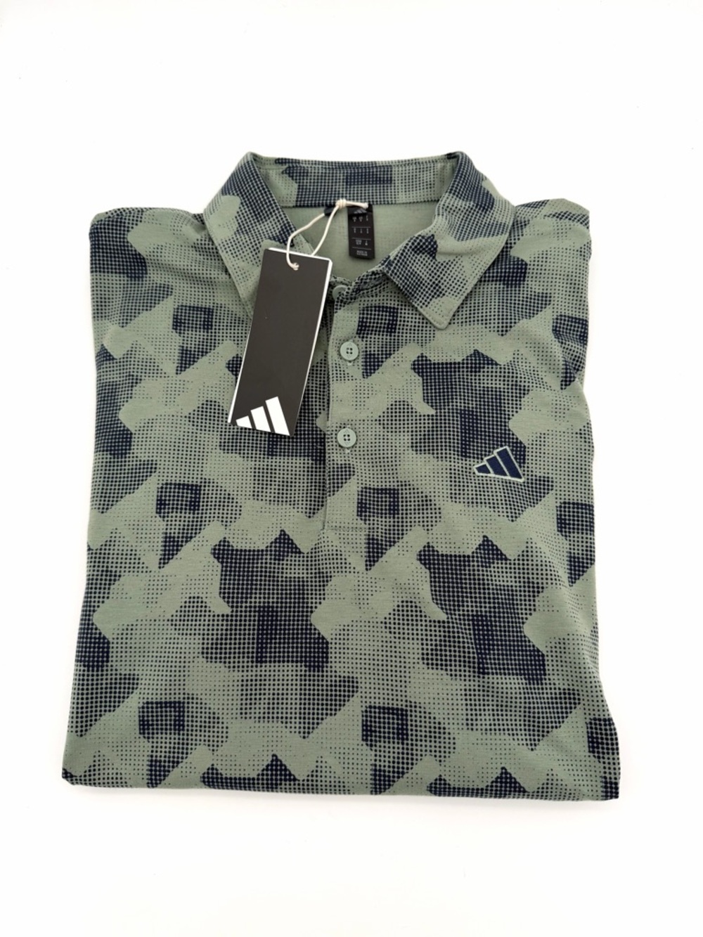 NWT New Adidas Men's Go-To Printed Golf Polo Shirt Tennis Button Top Small S